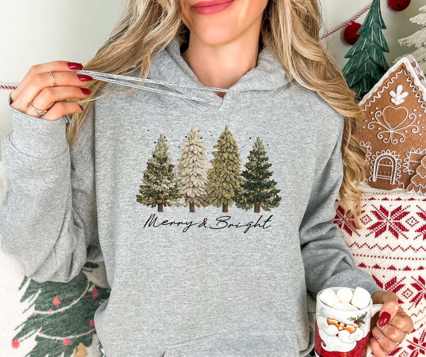 Merry and Bright Festive Green Trees