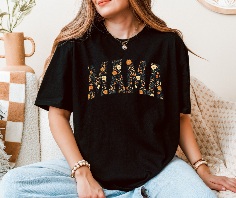 Mama Black/Orange Floral