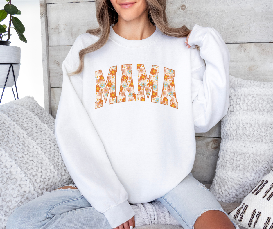 Mama Orange/Blue Floral
