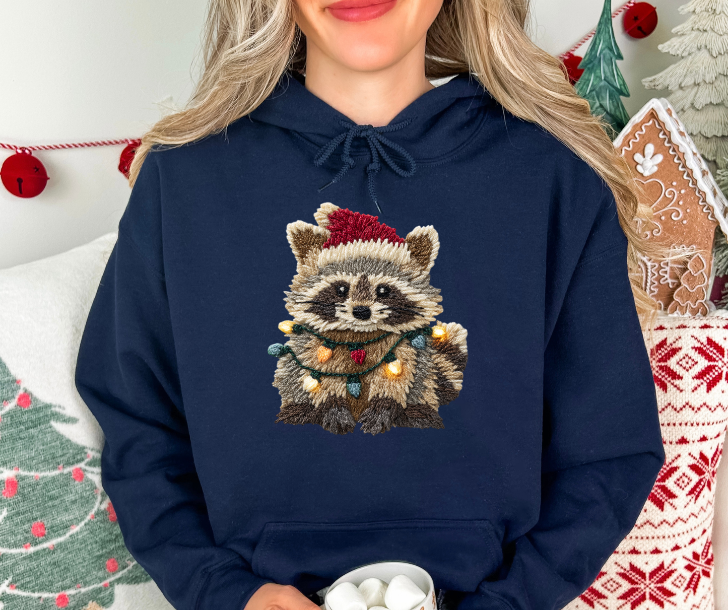 Festive Racoon Knitted Effect