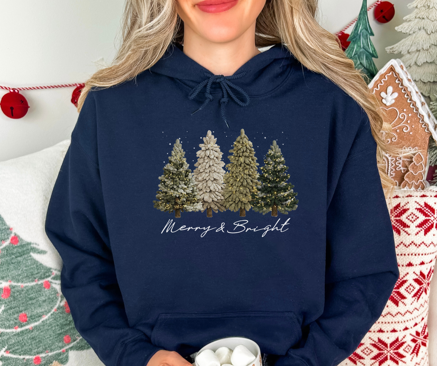 Merry and Bright Festive Green Trees