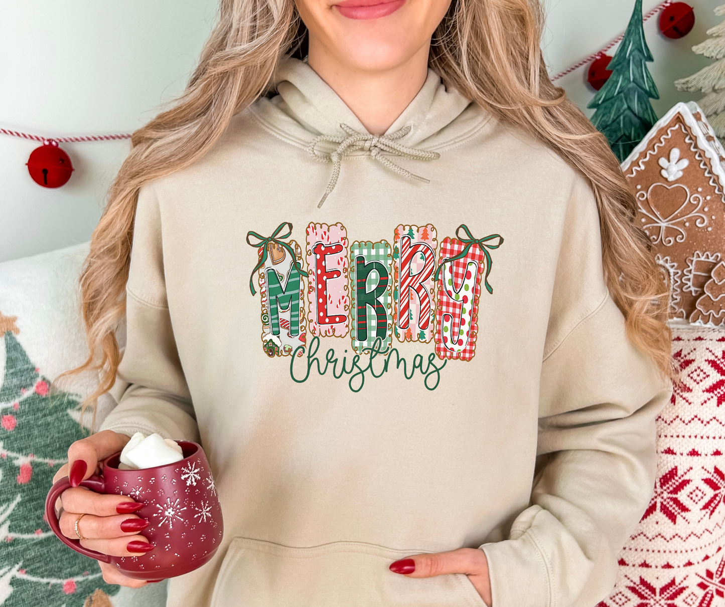 Merry Christmas With Festive Lettering