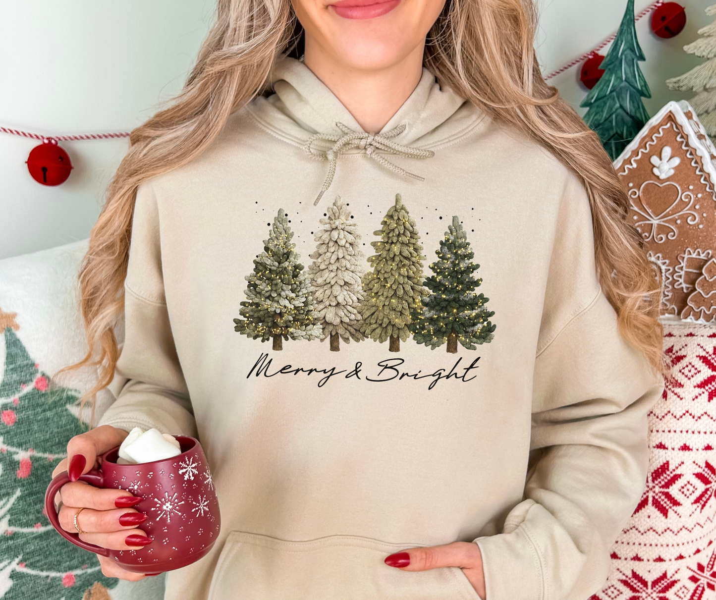 Merry and Bright Festive Green Trees